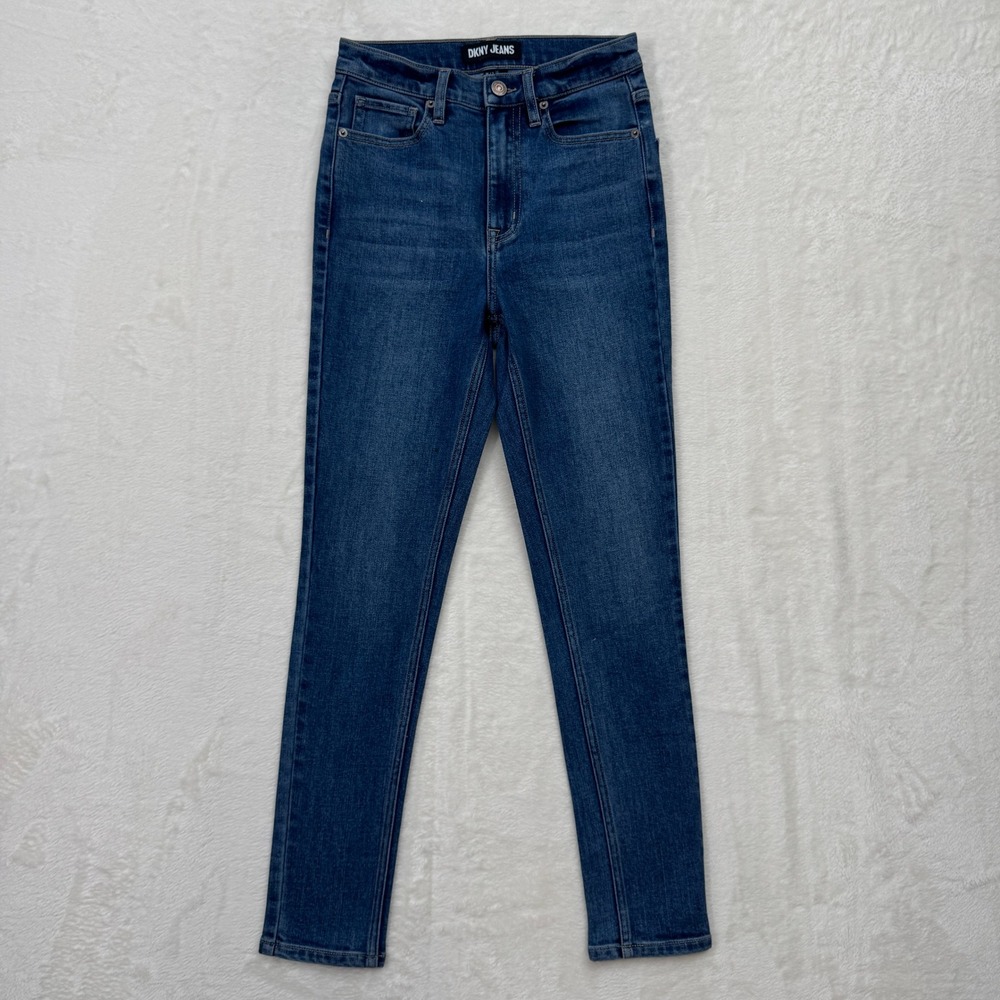 DKNY Jeans Womens 26 Blue‎ High Rise Skinny Stretch Denim Dark Wash